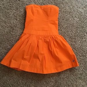 SPRING BREAK DRESS! Bright orange strapless, CUTE!